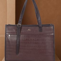 yelloe Textured Structured Tote Bag with Cut Work-4