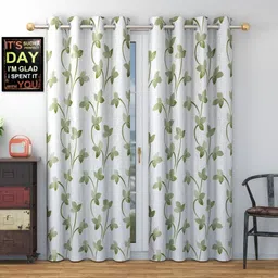 Galaxy Home Decor Green Set of 2 Floral Door Curtain-image-53
