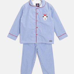 Cherry Crumble Unisex Kids Checked Night suit-image-38