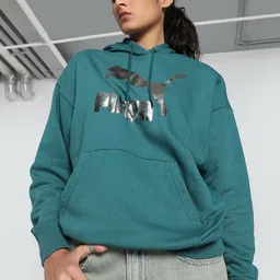 Puma CLASSICS Shiny Logo Hoodie Sweatshirts-image-11