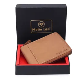 MATIN LIFE Men Zip Detail Leather Two Fold Wallet-image-41
