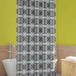 ArtzFolio Grey & Blue Printed Waterproof Shower Curtain-image-90