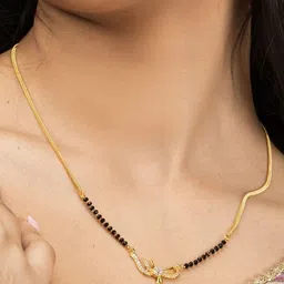 SHWENIT JEWELS Gold-Plated Kundan Stone Studded and Beaded Mangalsutra-image-78