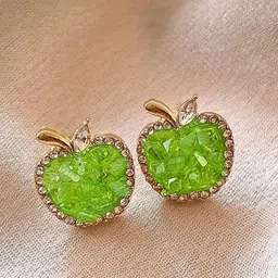 FIMBUL Gold-Plated Crystals Studded Contemporary Studs-63