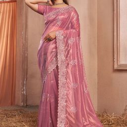 Mitera Embellished Embroidered Net Saree-image-47