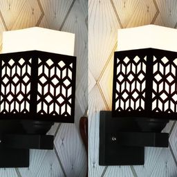 Gojeeva Black Wood Square Shaped Wall Lamp-picture-13