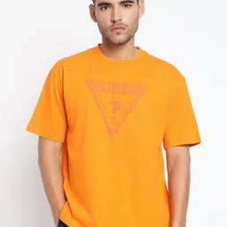 GUESS Men Brand Logo Printed Round Neck Relaxed Fit T-shirt-image-27
