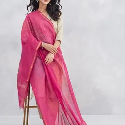 Fabindia Striped Cotton Silk Dupatta-picture-8