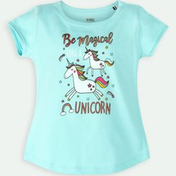 ariel Girls Pack Of 2 Typography Printed Cotton T-shirt-image-78