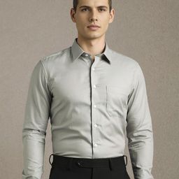 Louis Philippe Men Textured Spread Collar Pure Cotton Formal Shirt-picture-28
