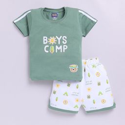 Nottie Planet Boys Printed Round Neck Pure Cotton T-Shirt With Shorts-26