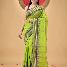 DESH BIDESH Women Floral Pure Cotton Handloom Taant Saree-image-70