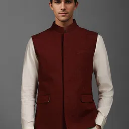 Louis Philippe Men Embroidered Slim Fit Nehru Jacket-picture-34
