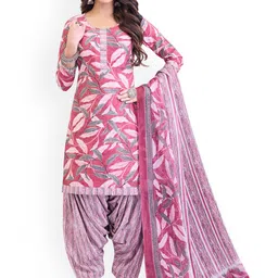 SALWAR STUDIO Floral Printed Pure Cotton Unstitched Dress Material-image-71