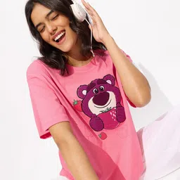 The Souled Store Women Solid Round Neck Cotton Oversized T-shirt-image-13