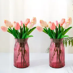 Ekhasa 2-Pcs Red Glass Vases-10