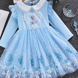 YK Kids Embellished Fit & Flare Barbie Dress-image-56