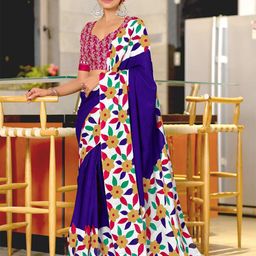 PEENGAX Floral Printed Pure Cotton Block Print Saree-44
