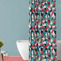ArtzFolio Blue & Black Printed Waterproof Shower Curtain-image-25
