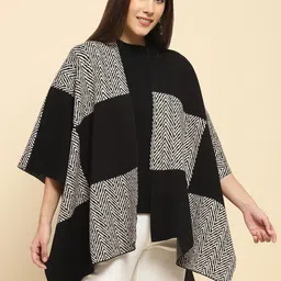 Global Republic Geometric Printed Asymmetric Open Front Shrug image 4