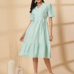 plusS Women Fit & Flare Midi Dress-image-58