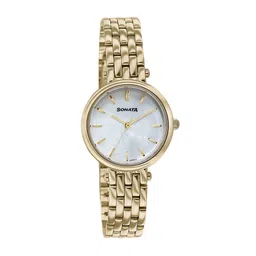 Sonata Women Embellished Dial & Stainless Steel Bracelet Style Straps Analogue Watch 87082YM01-image-54