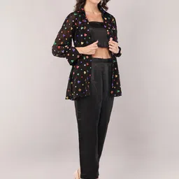 Mishy Embroidered Shirt With Top & Trousers Co-Ord Set-image-106