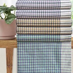 Athom Living White & Blue 5 Printed Cotton 210 GSM Bath Towel-image-95