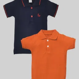 BAESD Pack Of 2 Boys Solid Polo Collar Cotton T-shirts-picture-27