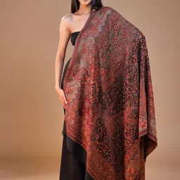 SWI Stylish Women Floral Woven Design Shawl-14