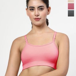 LILY stropsazil Women Pack Of 4 Full Coverage Non Padded Workout Bra-30