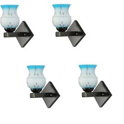 1ST TIME Blue & White Solid Glass Traditional Cylinder Wall Lamps Wall Lamps-picture-37