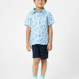 Nauti Nati Boys Printed Pure Cotton Shirt With Shorts-image-92