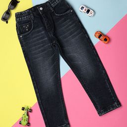 V-Mart Boys Black Cotton Low Distress Light Fade Stretchable Jeans-image-61