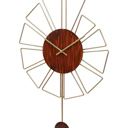 Amaya Decors Brown Textured Geometric Contemporary Wall Clock-7