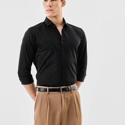 Snitch Animal Embellished Slim Fit Pure Cotton Formal Shirt-picture-18
