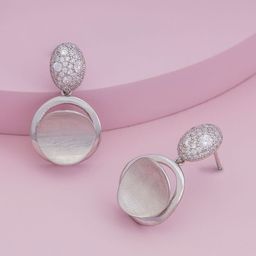 Kushal's Fashion Jewellery Rhodium-Plated Party Trendy Zircon Classic Drop Earrings-picture-29