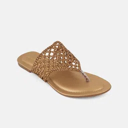 Mast & Harbour Women Party T-Strap Flats with Laser Cuts-20