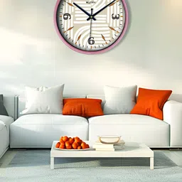 OLIVE TREE Copper-Toned & Black Printed Contemporary Round Shaped Analogue Table Clock-30