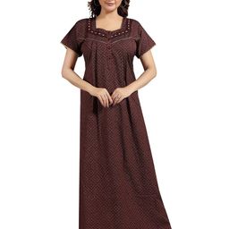 NIGHT QUEEN Women Printed Maxi Nightdress-image-66