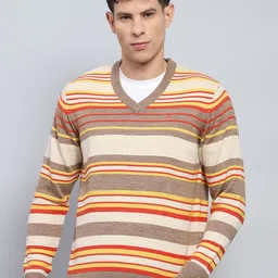 Monte Carlo Men Striped Woollen Pullover-picture-27