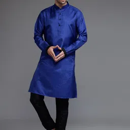 Utsav Fashion Men High Slit Kurta with Churidar-36