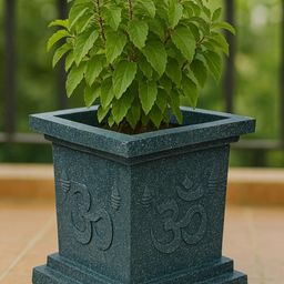 Go Hooked Grey Tulsi Pot Traditional Decorative Planter for Home and Pooja Dcor-image-10