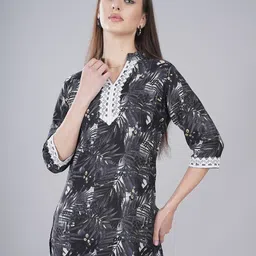 StyFun Floral Printed Pathani Kurti-image-35