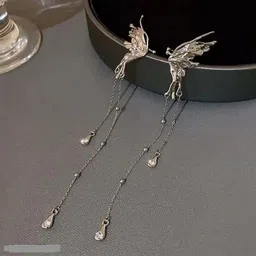 COLOUR OUR DREAMS Silver Plated Artificial Stones Studded & Beaded Quirky Drop Earrings-94