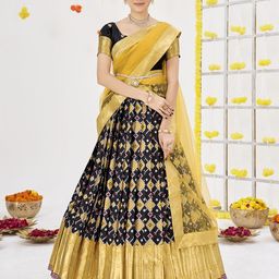 SHOPGARB Women Woven Design Semi-Stitched Lehenga & Unstitched Blouse With Dupatta-picture-30