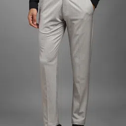 Louis Philippe Men Striped Slim Fit Trousers-picture-46
