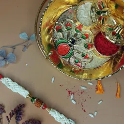 Anouk Rudraksha Rakhi Greeting Card & Thali-56