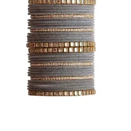 Guddan Set Of 32 Gold-Plated Zircon-Studded Bangles image 2