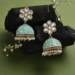 Kalakrith Milano Dome Shaped Jhumkas Earrings-image-6